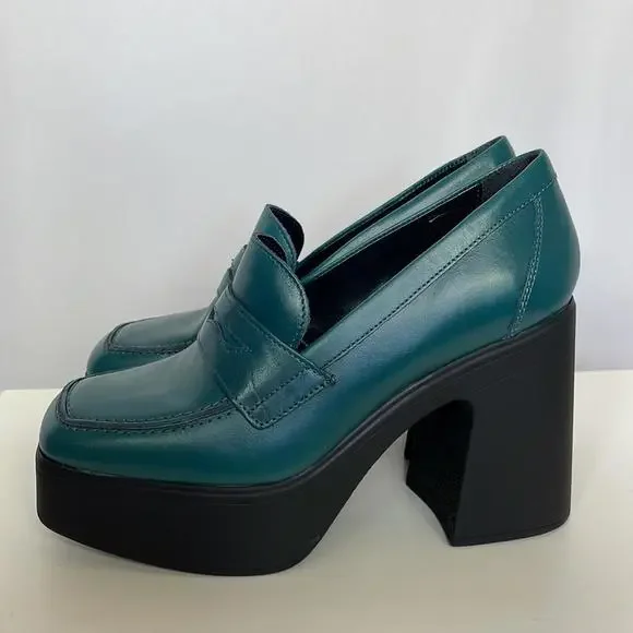 Free People Zoe Platform Loafer Deep Jade Size 8.5 - Picture 8 of 11